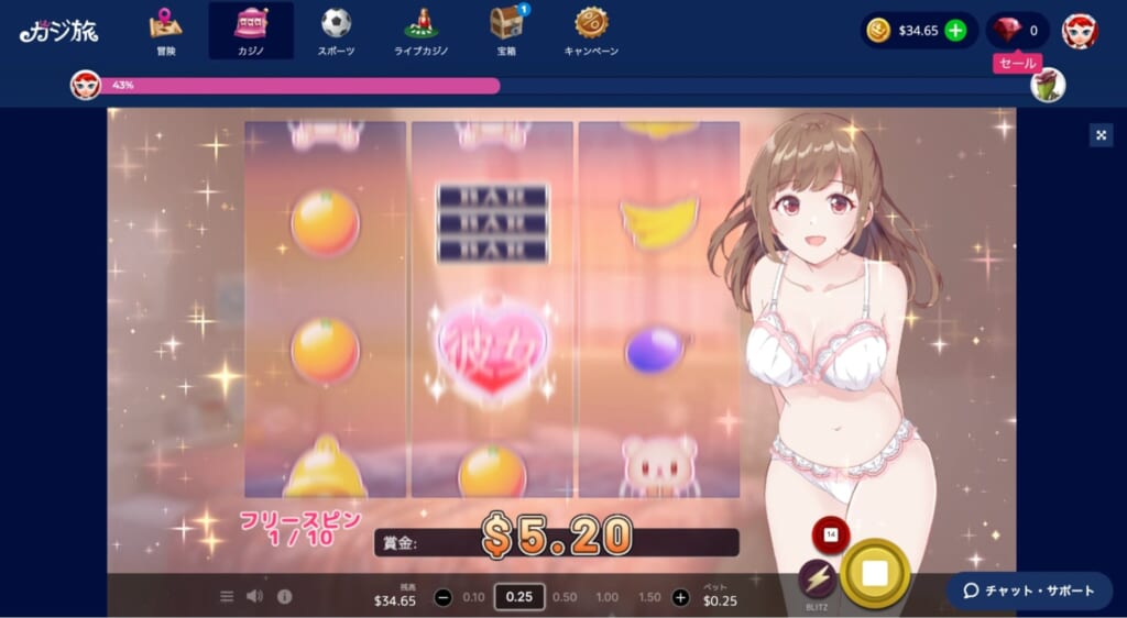 癒しを求めて「スロット彼女」をプレイしてみました。