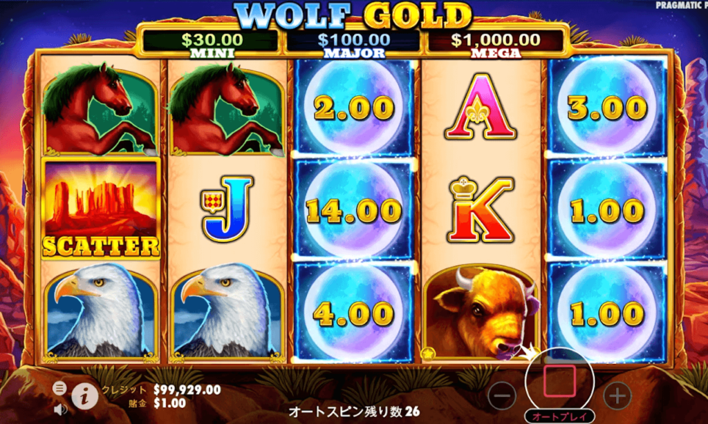 ベースゲームにてマネーシンボルをそろえる