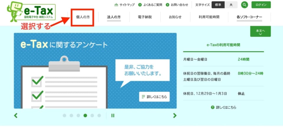 バカラ 確定申告 etax 1