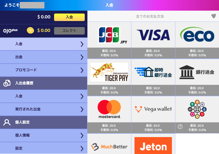 入金方法