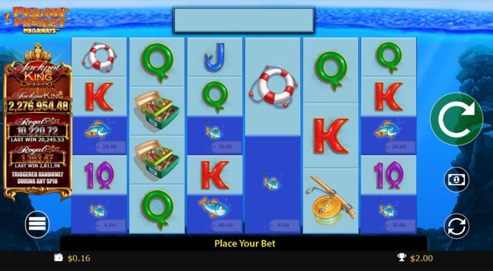 フリースピン50回対象ゲーム② Fishin Frenzy Big Catch Megaways