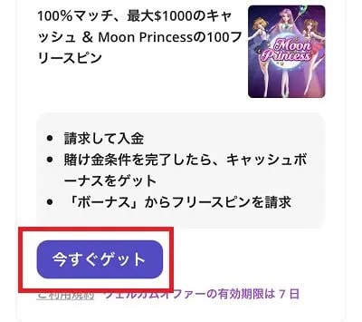 「今すぐゲット」をクリック