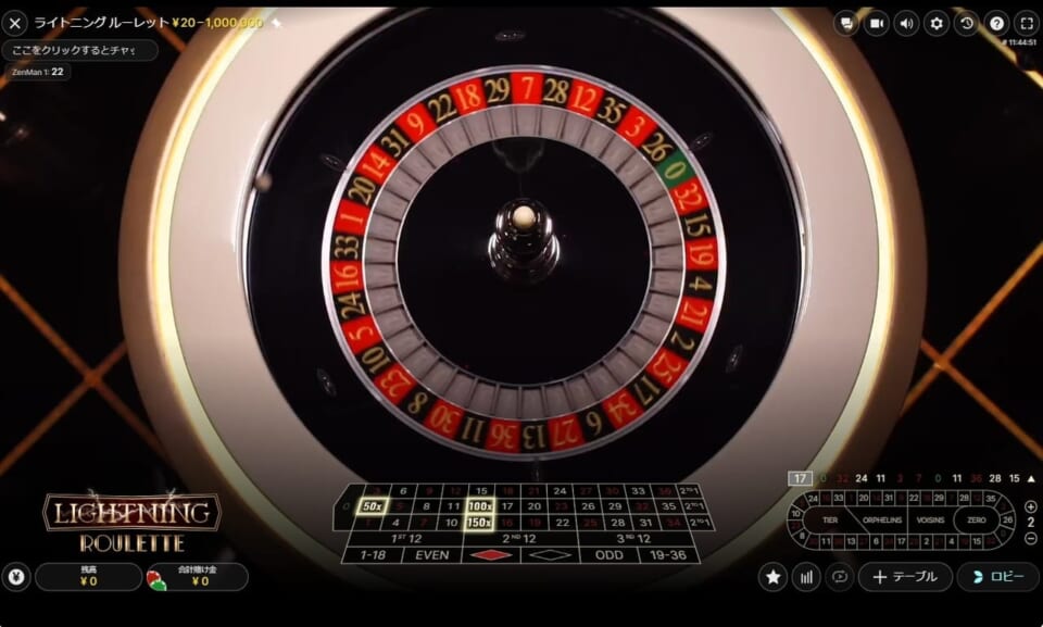 Lightning Roulette(ライトニング・ルーレット)