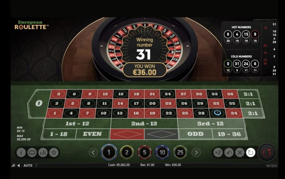 変わらず「31」に賭け続けている中、31ゲーム目でいきなり的中!