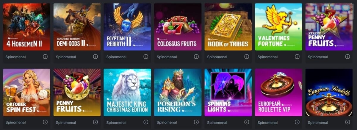 トーナメントの対象ゲームは、Spinomenal社が提供するスロット