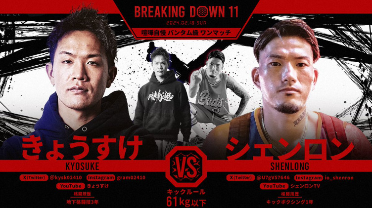 BREAKING DOWN 11
きょうすけ　VS　シェンロン
