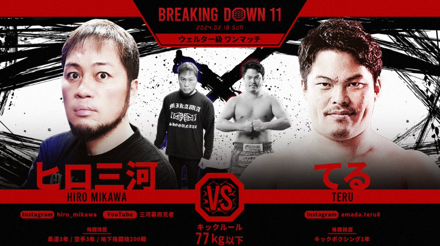 BREAKING DOWN 11
ヒロ三河　VS　てる