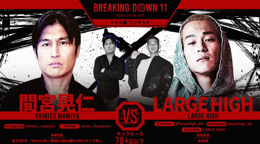 BREAKING DOWN 11
間宮晃仁　VS　LARGE HIGH