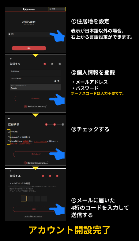 アカウントの作成