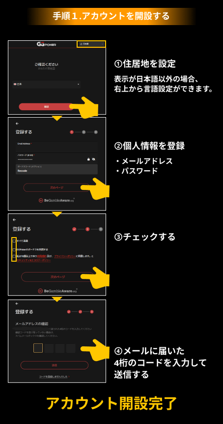 アカウントを開設する