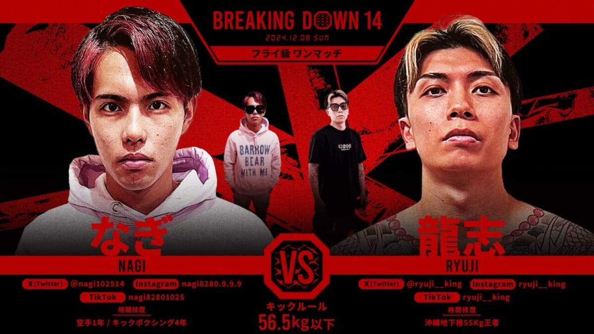 BREAKING DOWN 14 なぎ VS 龍志