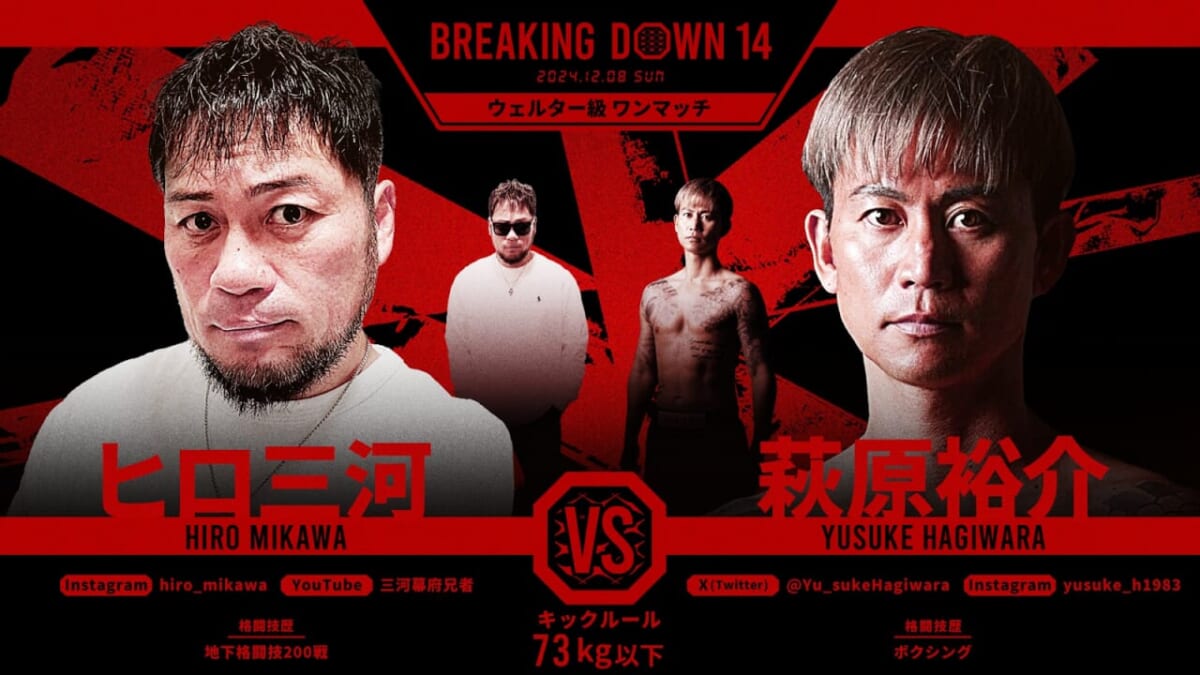 BREAKING DOWN 14 ヒロ三河 VS 萩原裕介