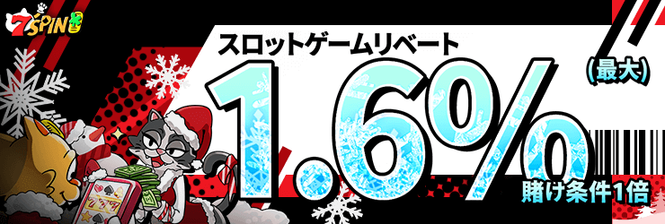 スロットゲームリベート1.6%